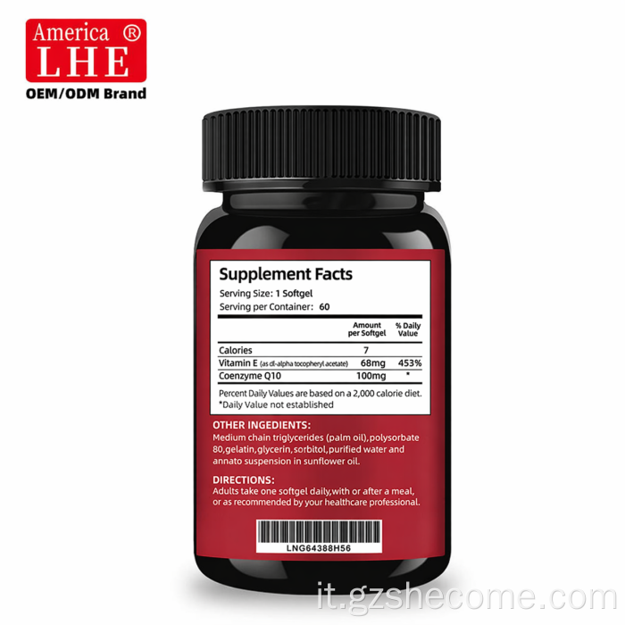 Shecome CoQ10 Integratore naturale di coenzima Q10 per la salute del cuore